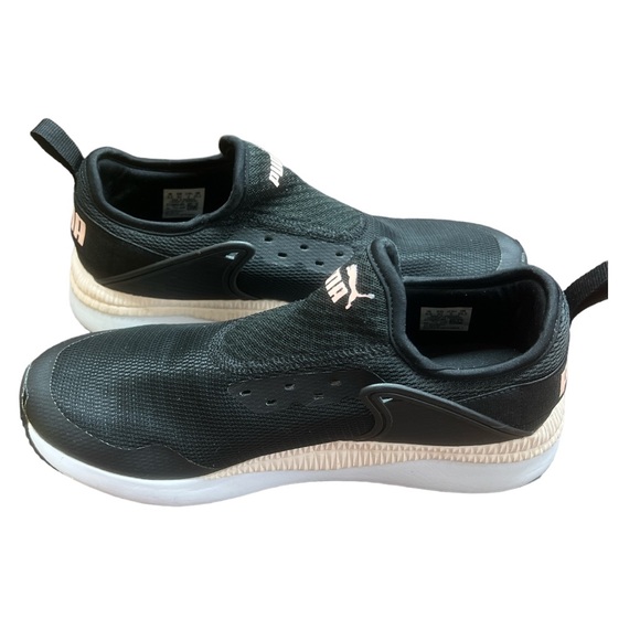 Sz6.5 Black and Pink No Tie Puma Sneakers - Picture 3 of 5